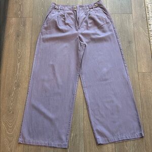 Madewell High-Rise Wide-Leg Pleated Trousers | Lavender | Size 6 | EUC